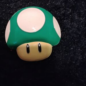 Super Mario Bros Green and White Mushroom Belt Buckle